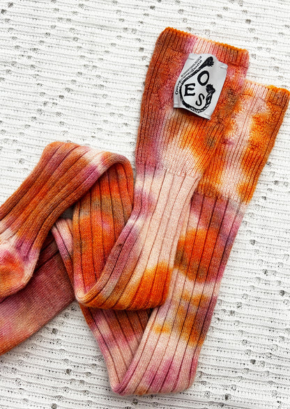 Kilty Sockies in Pink, Blue and Orange Tie Dye