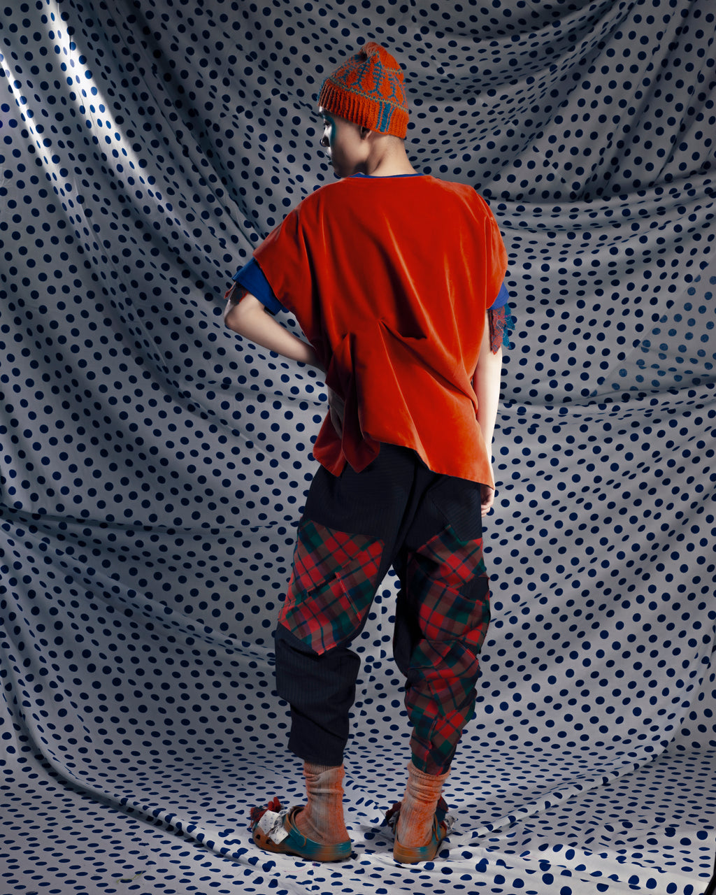 Kilty Sockies in Rust and Blue Tie Dye