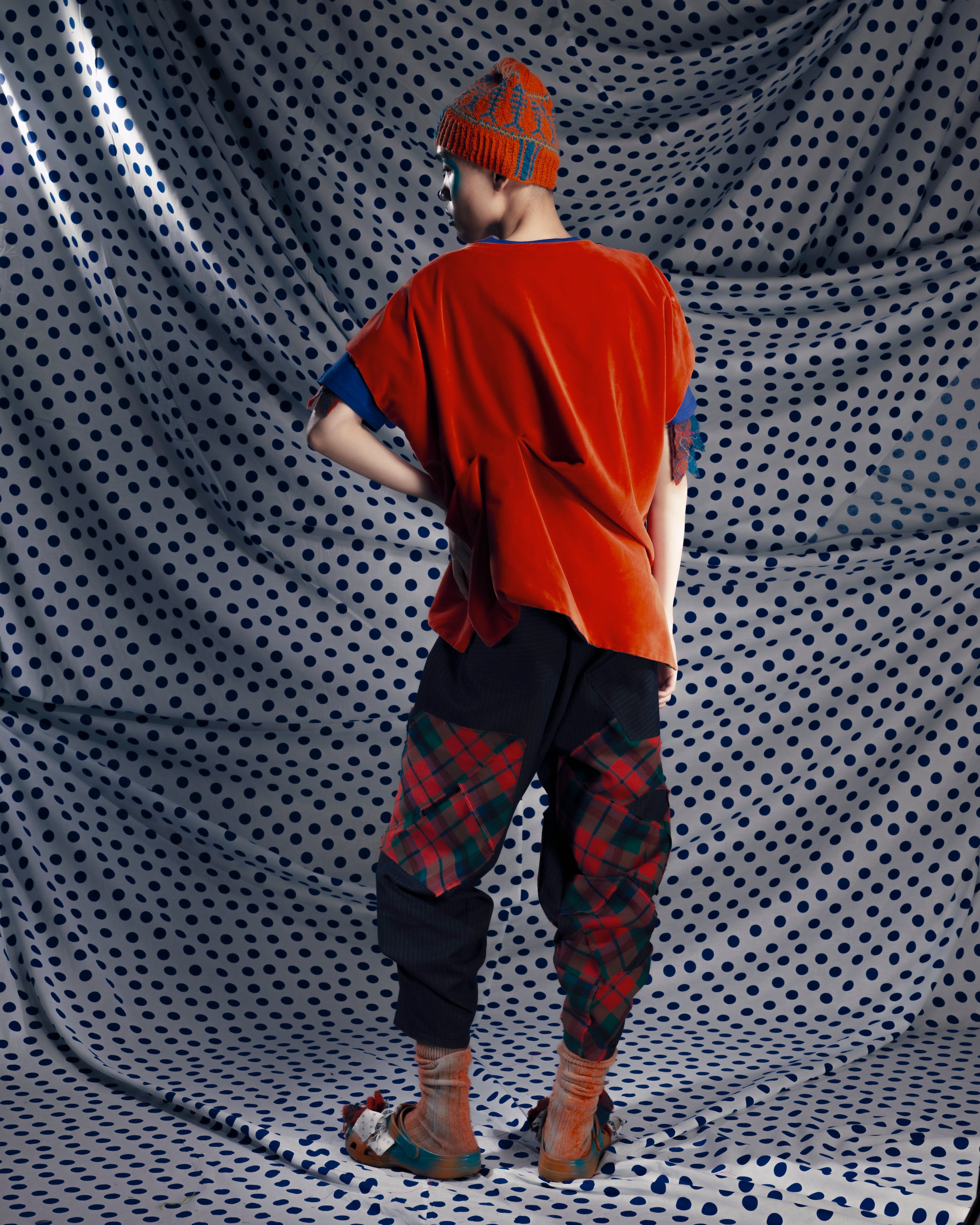 Kilty Sockies in Rust and Blue Tie Dye
