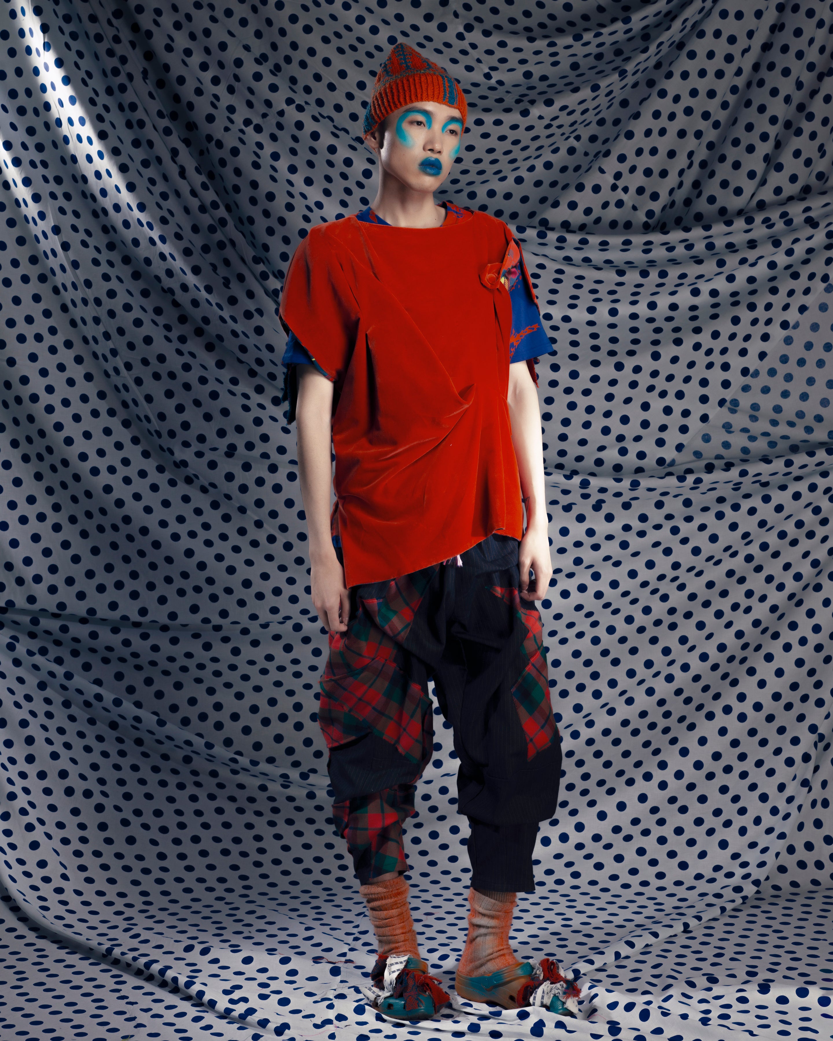 Kilty Sockies in Rust and Blue Tie Dye