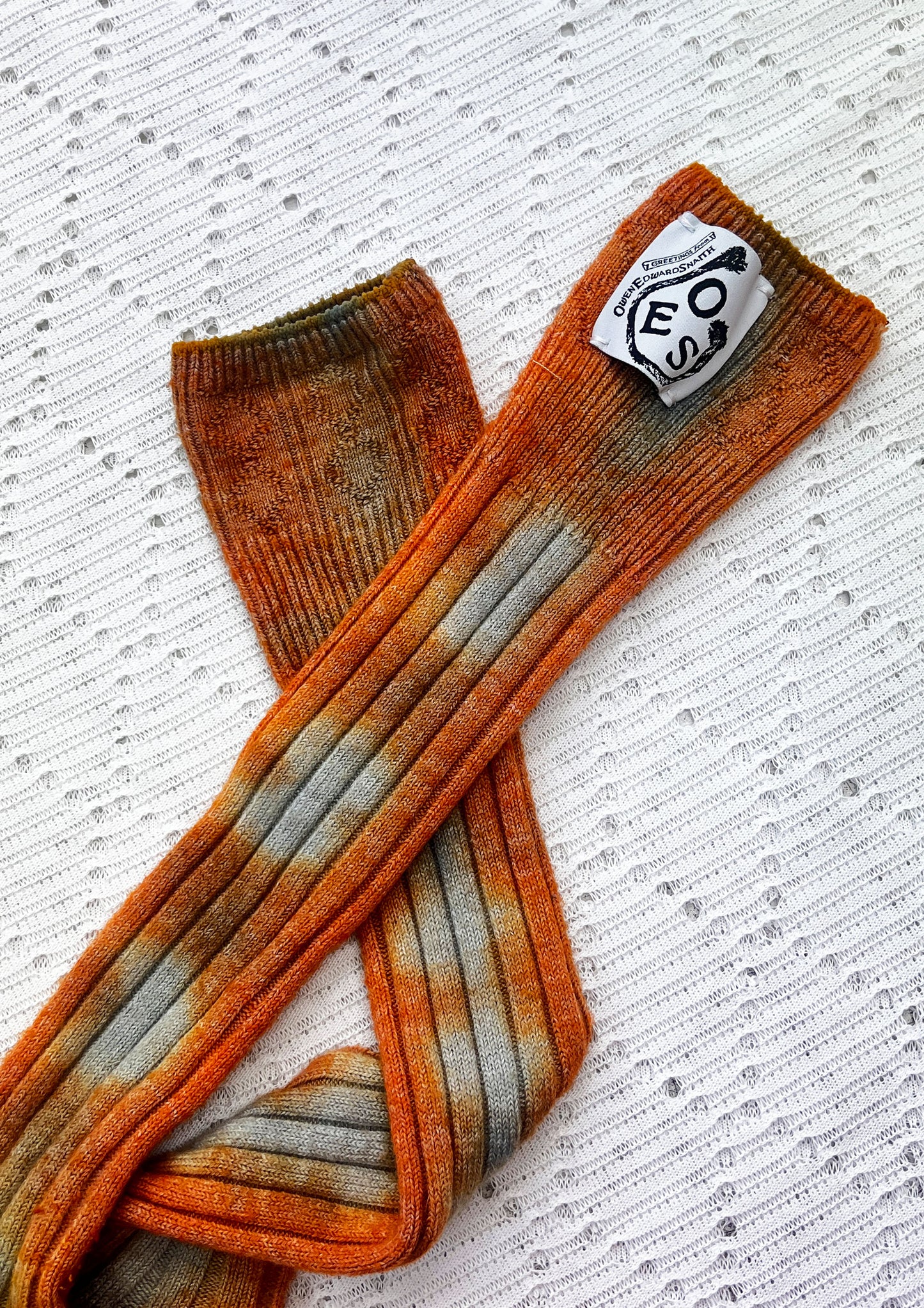 Kilty Sockies in Rust and Blue Tie Dye